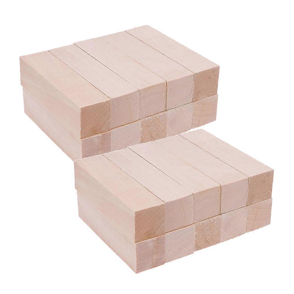 20PCS Basswood Craft Planks for DIY Wood Projects – Smooth Finish Blocks for Art, Decoration, and Creative Crafting