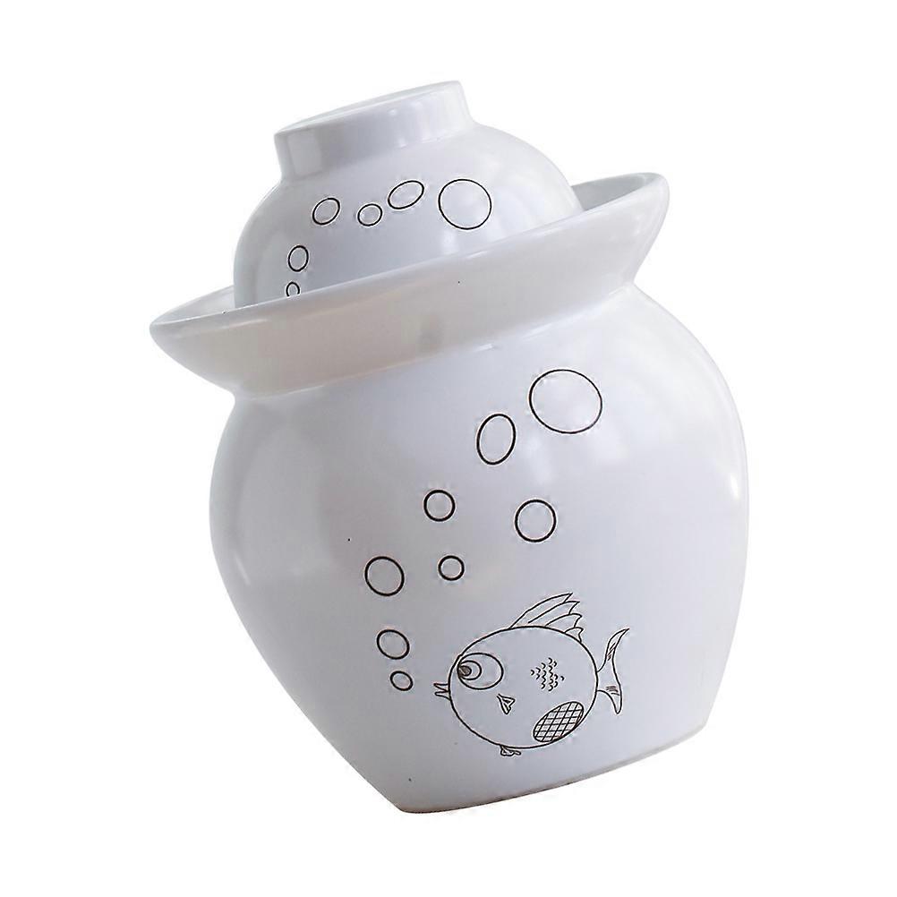 Airtight Ceramic Pickle Jar for Fermenting Kimchi & Pickled Vegetables – Compact Kitchen Storage Container for Home Food Preservation
