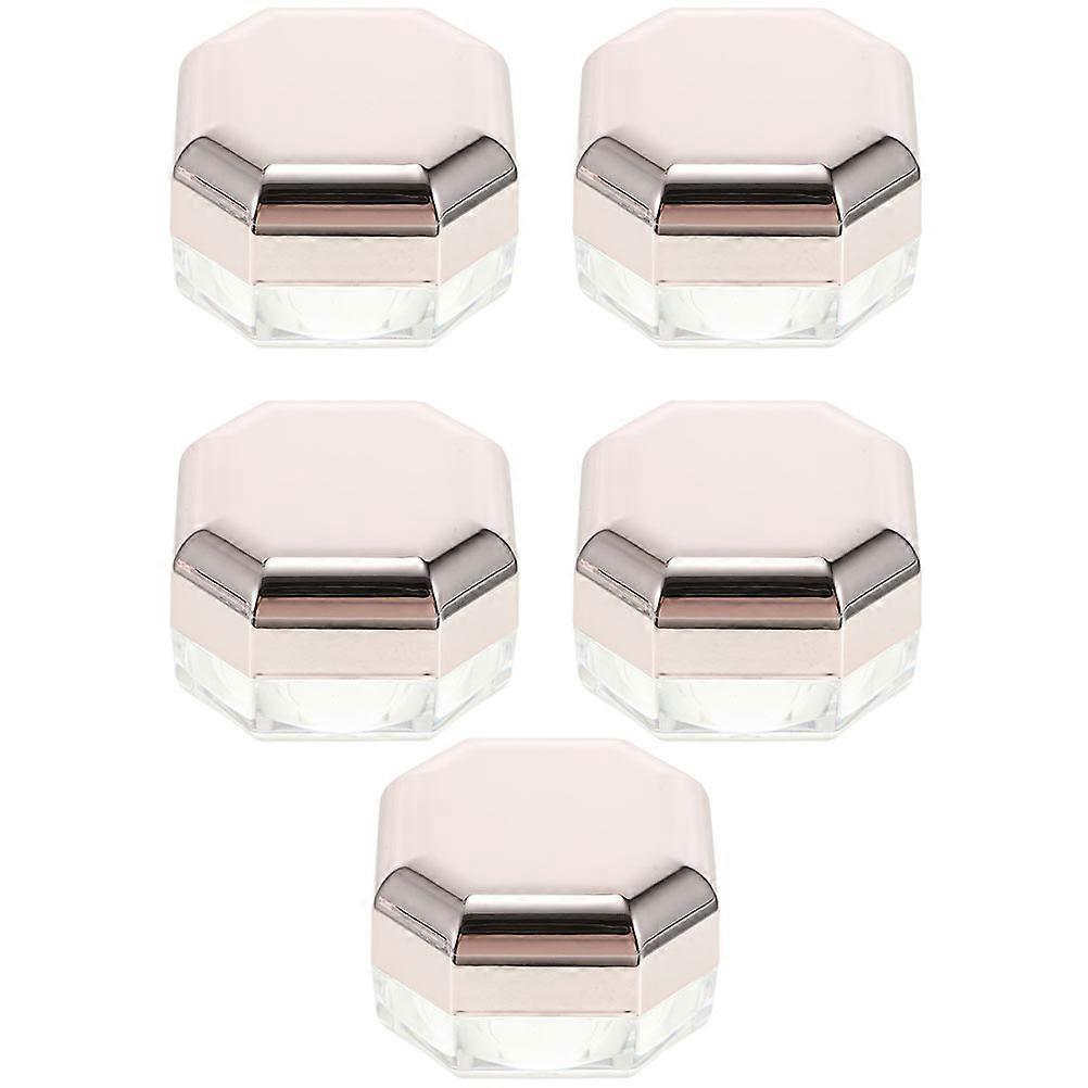 Rose Gold Powder Container for Storage Use Durable ABS Material Simple Design Practical for Home Salon Travel 5Pcs