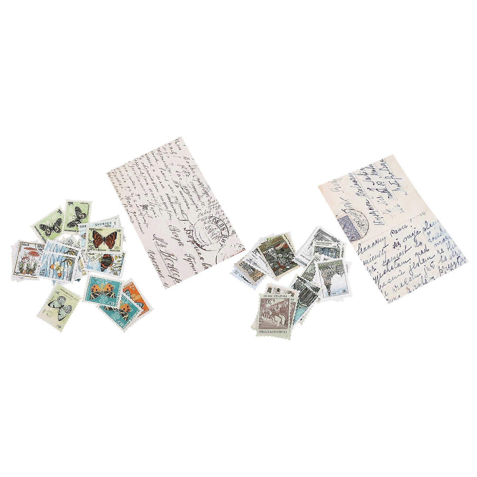 Diy Label Vintage Stamp Stickers Creative Design For Classroom Rewards 4X2.8Cm Paper Journal Embellishment 6Packs