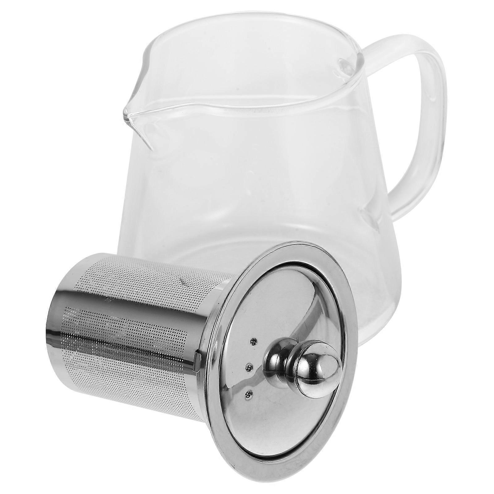 Heat Resistant Clear Borosilicate Glass Tea Pot for Home Beverage , Stovetop Safe with Spout