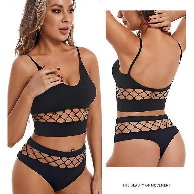 Hollow Underwear Set for Women with Small Breasts Push Up Bra Without Rims Plus Size Sports Camisole
