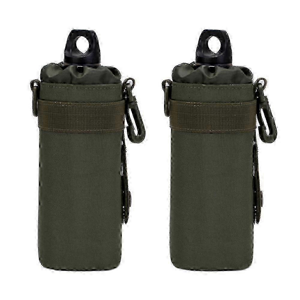 2st Resevattenflaskhållare Bärbar För Vandring, Armygreen hwy