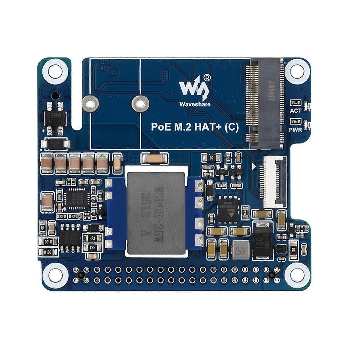 for 5 PCIe to M.2 Adapter with PoE Expansion Board Supports NVMe Protocol PoE M.2 HAT+ (C) Adapter