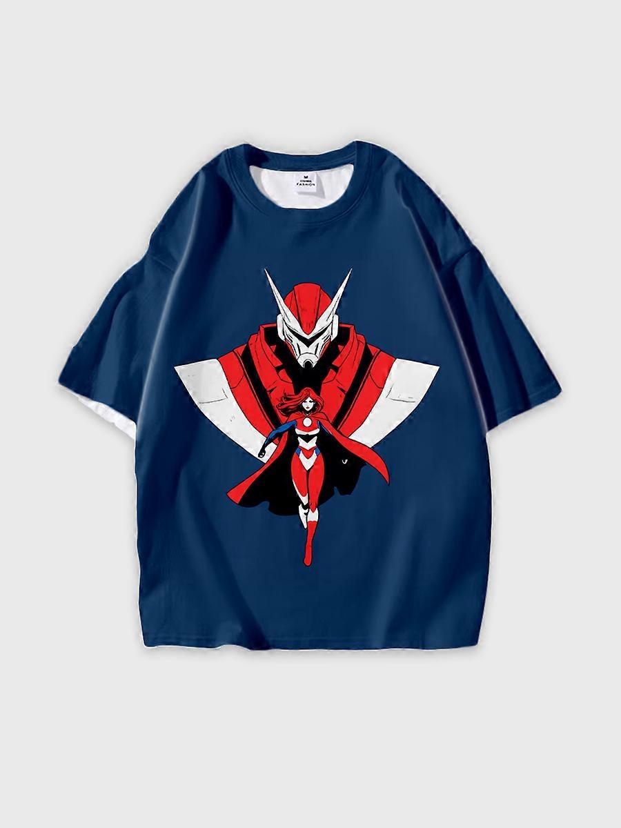 T-shirt round neck book Characters Pattern loose short sleeve E1608