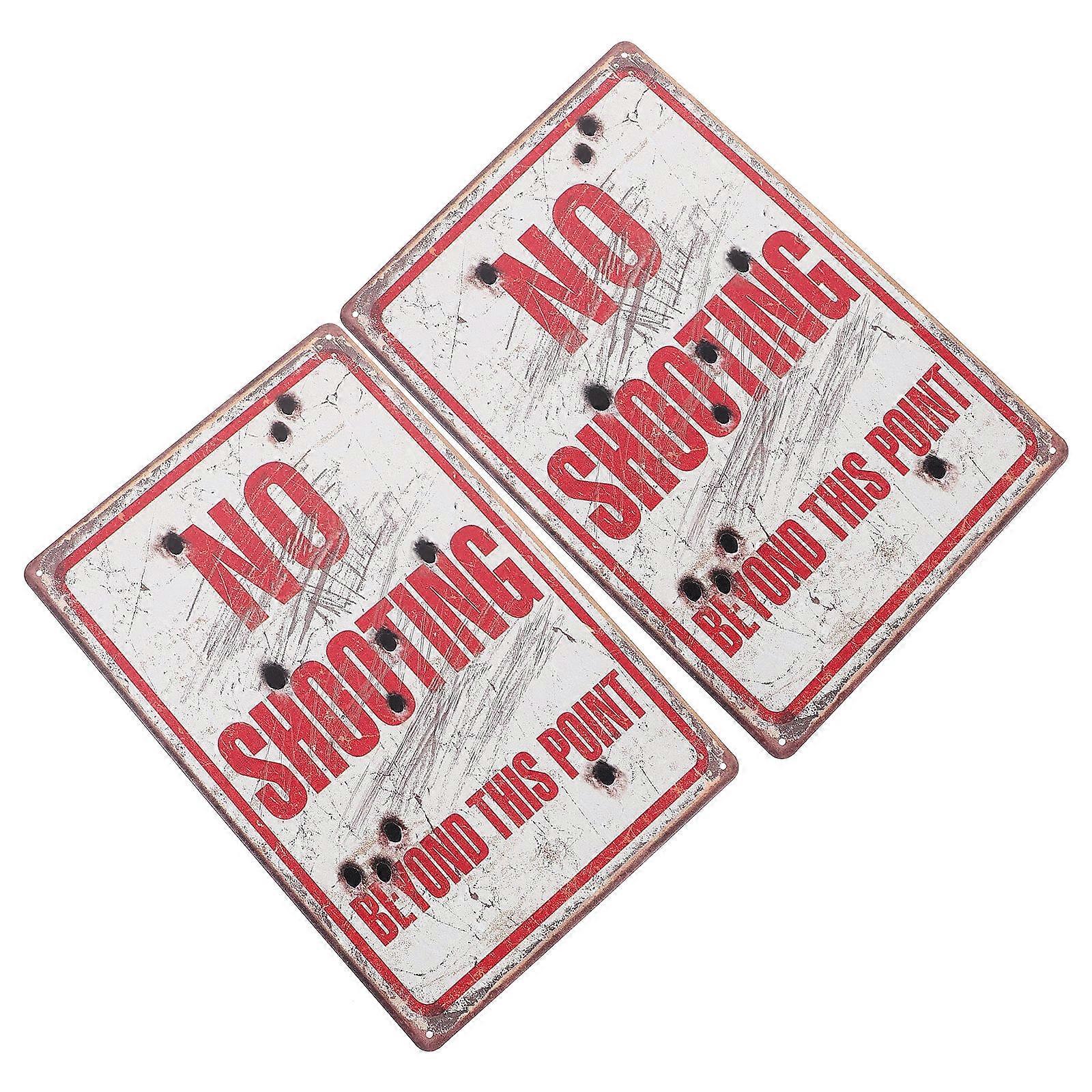 Iron Caution Sign for Decor Weatherproof and Durable with Vibrant Color Design 2 Pieces