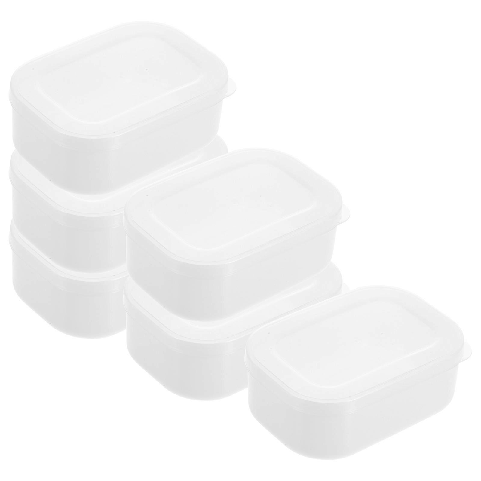 Convenient Freezer Box 6Pcs Sealing Rectangular Portable Rice Container 280ml Ideal For Families
