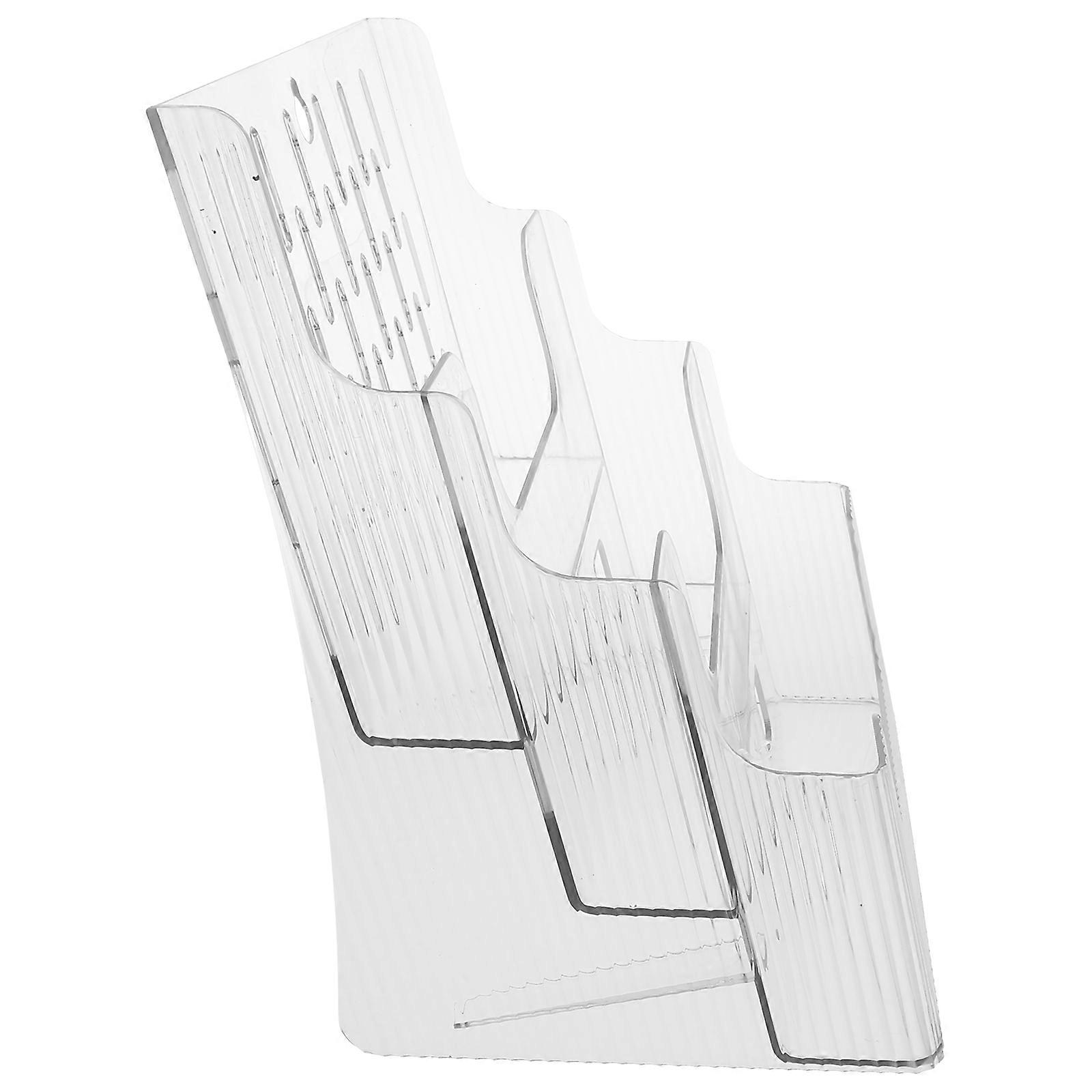 Acrylic File Organizer for Desk Transparent Document Holder for Storage Stable and Space Saving 4.7 x 3.1 x 9.8 inches