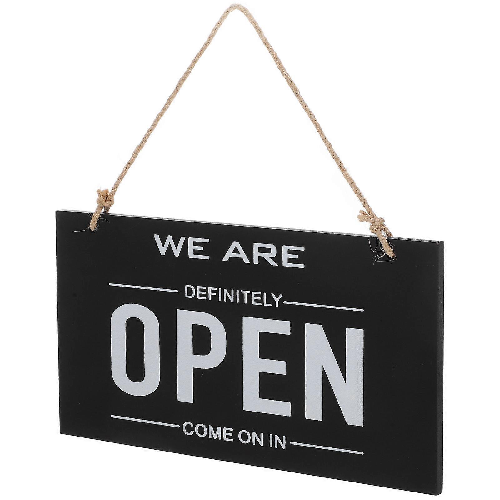 Double Sided Door Sign Open Closed Reversible Hanging Plaque for Shop, Restaurant, Office Front Door Decor and Easy Display