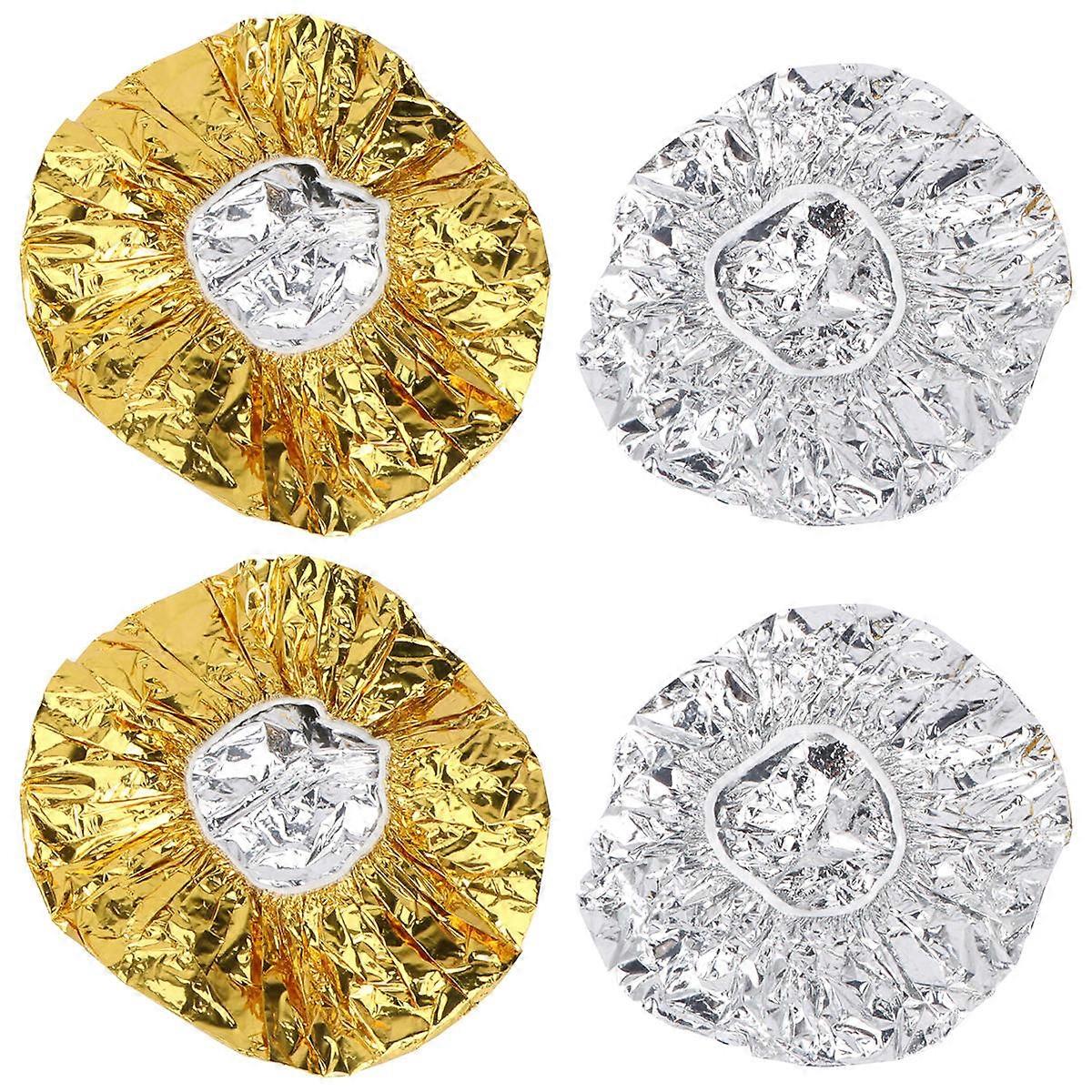 Capac de păr pentru material elastic rezistent la praf rezistent la căldură Argintiu auriu 4 buc