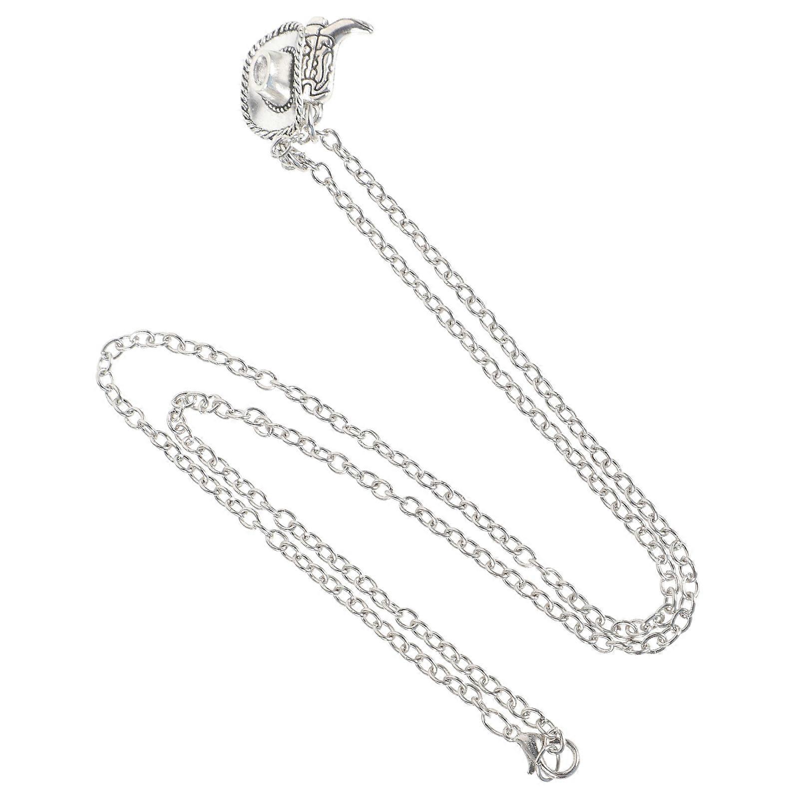 مجوهرات التمهيد للنساء قلادة معدنية معلقة زخرفة رعاة البقر قبعة شكل مجموعة متنوعة من الألوان 1Pack