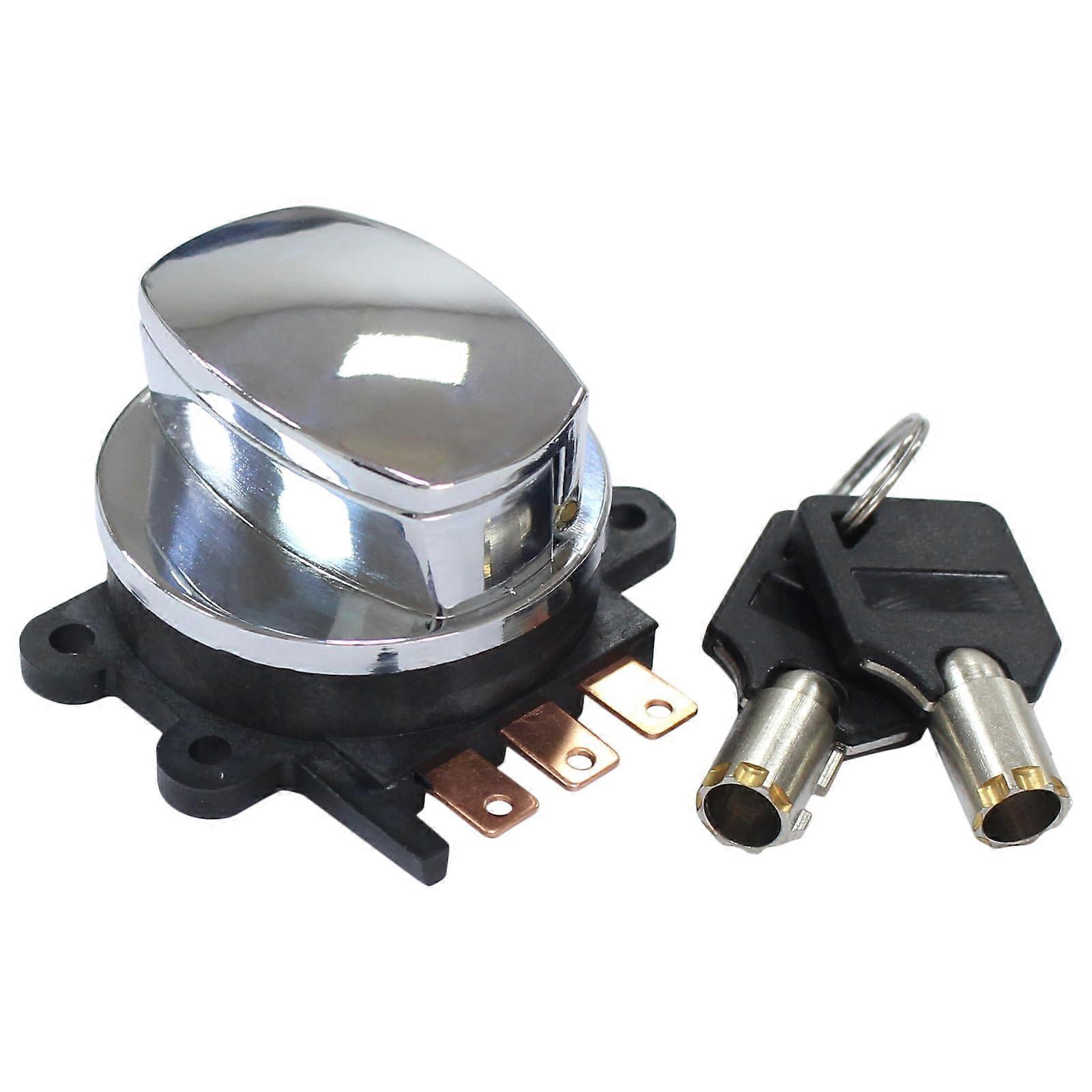 Ignition Switch Electronic Starter Lock Key Chrome for Harley Davidson Road King Dyna Softail 1993-2013