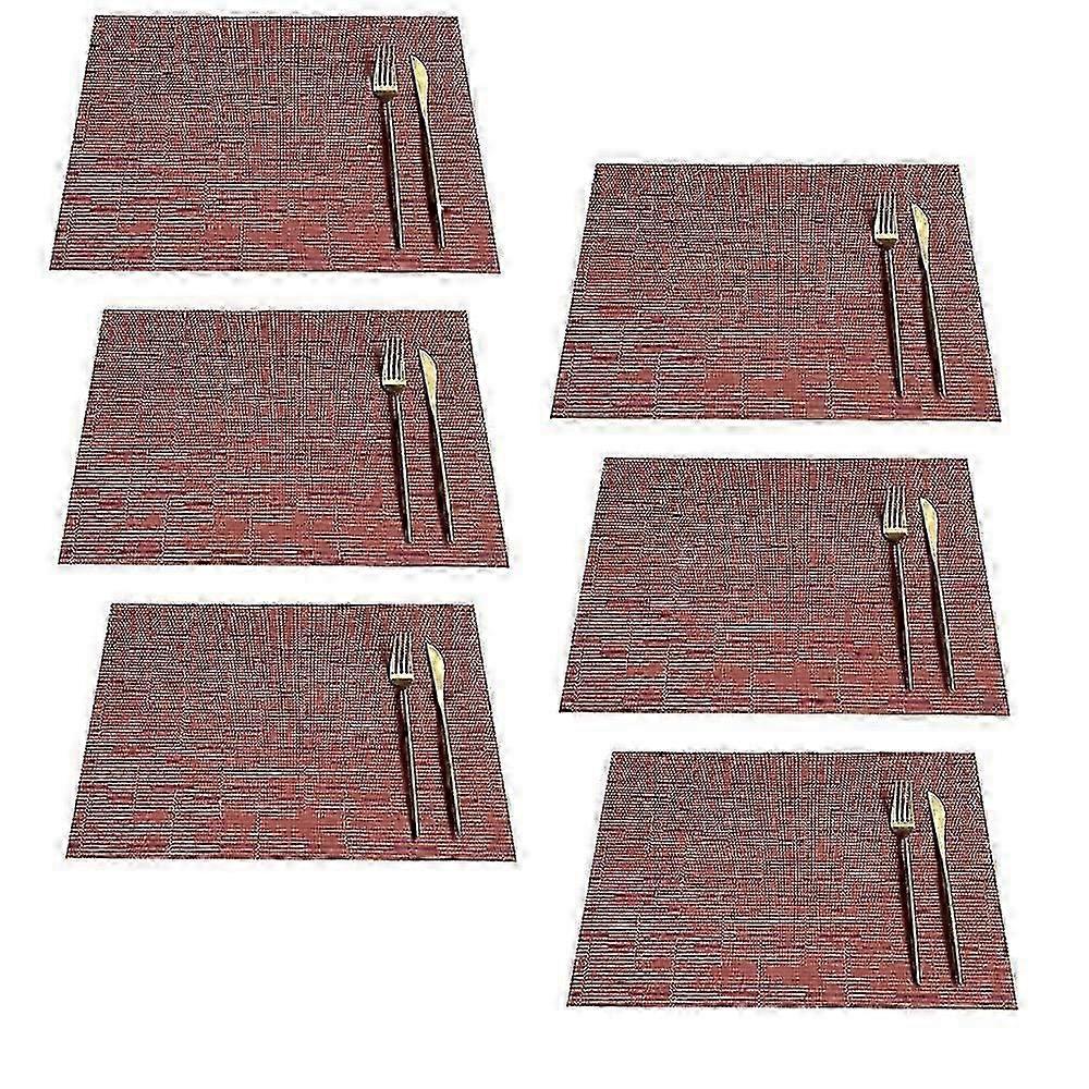 6pcs Rectangle Placemats For Kitchen Table And Dining Room, Heat-Resistant And Surface Washable Placemat Insulated Table Mats