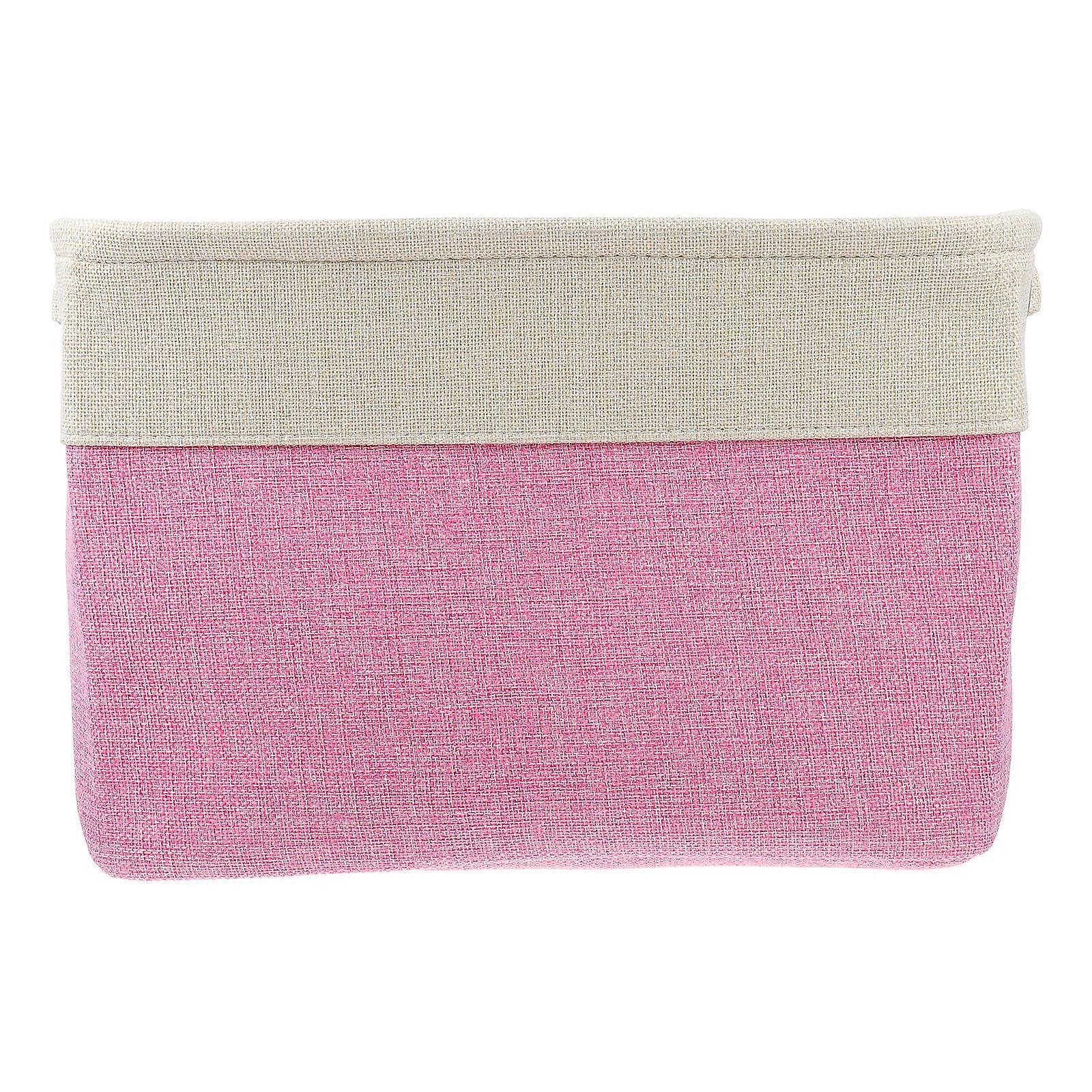 Laundry Storage Basket Clothes Organizer Travel Rectangular Foldable Cotton Linen 1Pcs