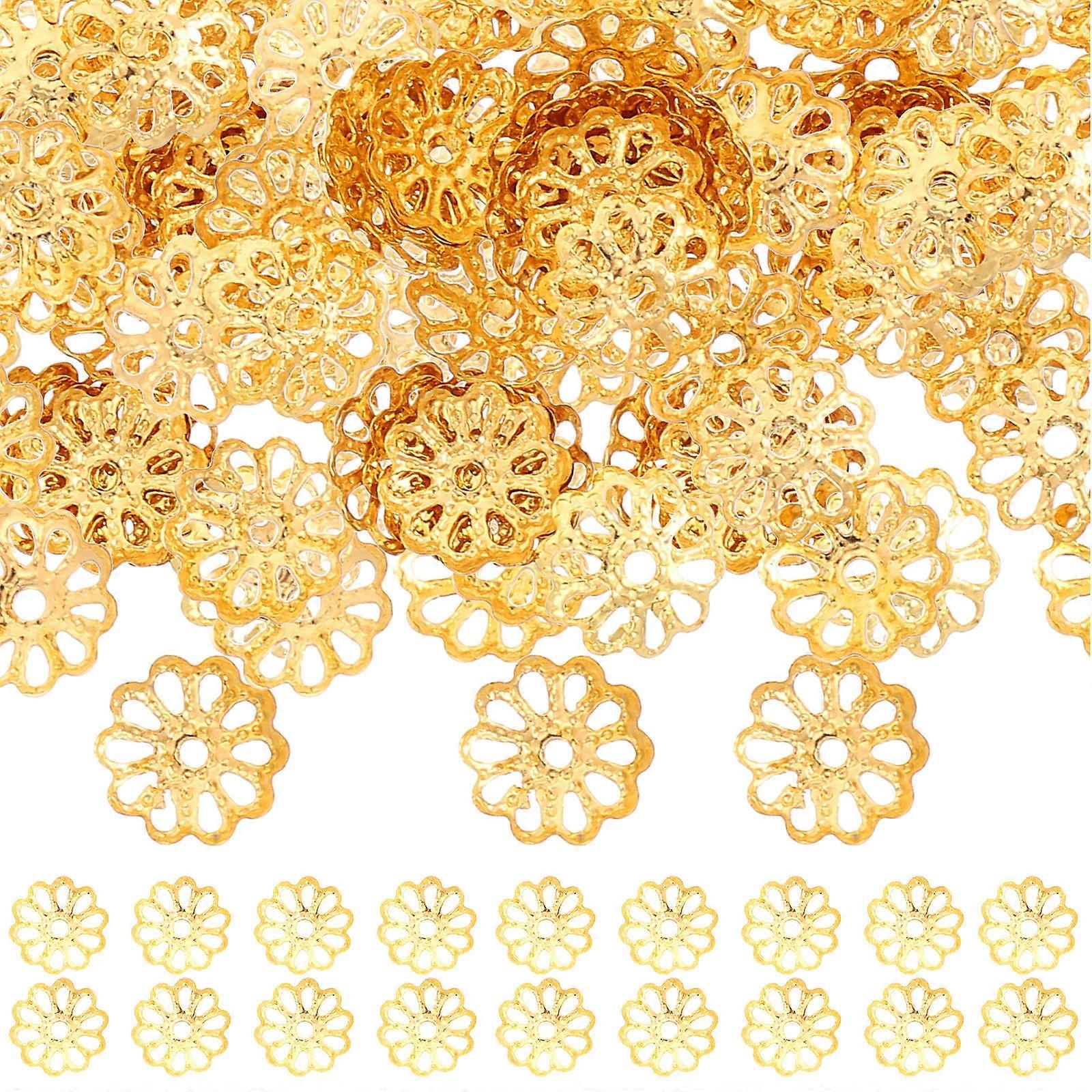 Golden Flower Shaped Bead Caps 1200Set Ideal Jewelry Making Accessory For DIY Enthusiasts And Gift Giving