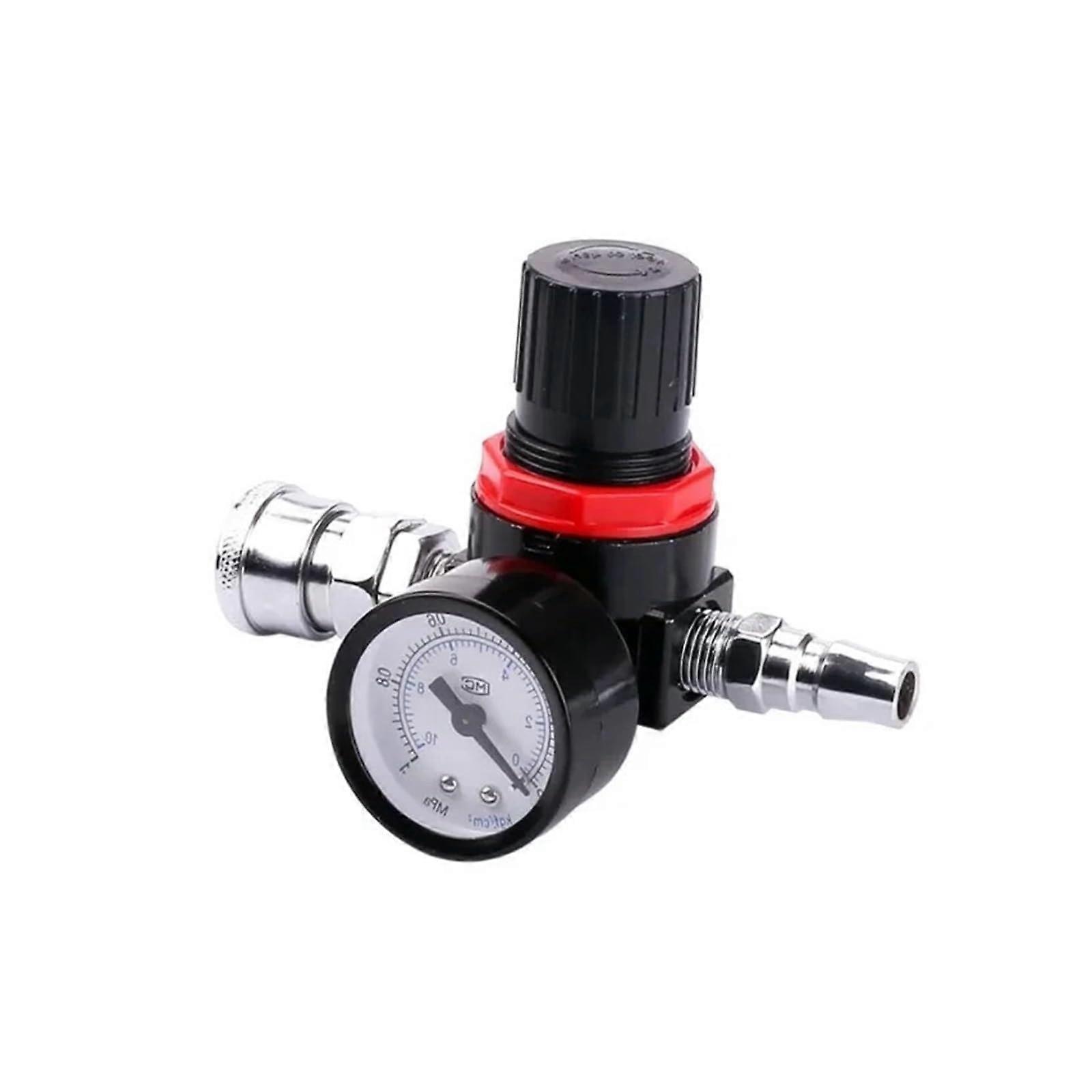 AR2000 1/4'' Gas Pressure Regulator Control for Compressor Pumps with Adjustable Manometer and 8mm Compatibility