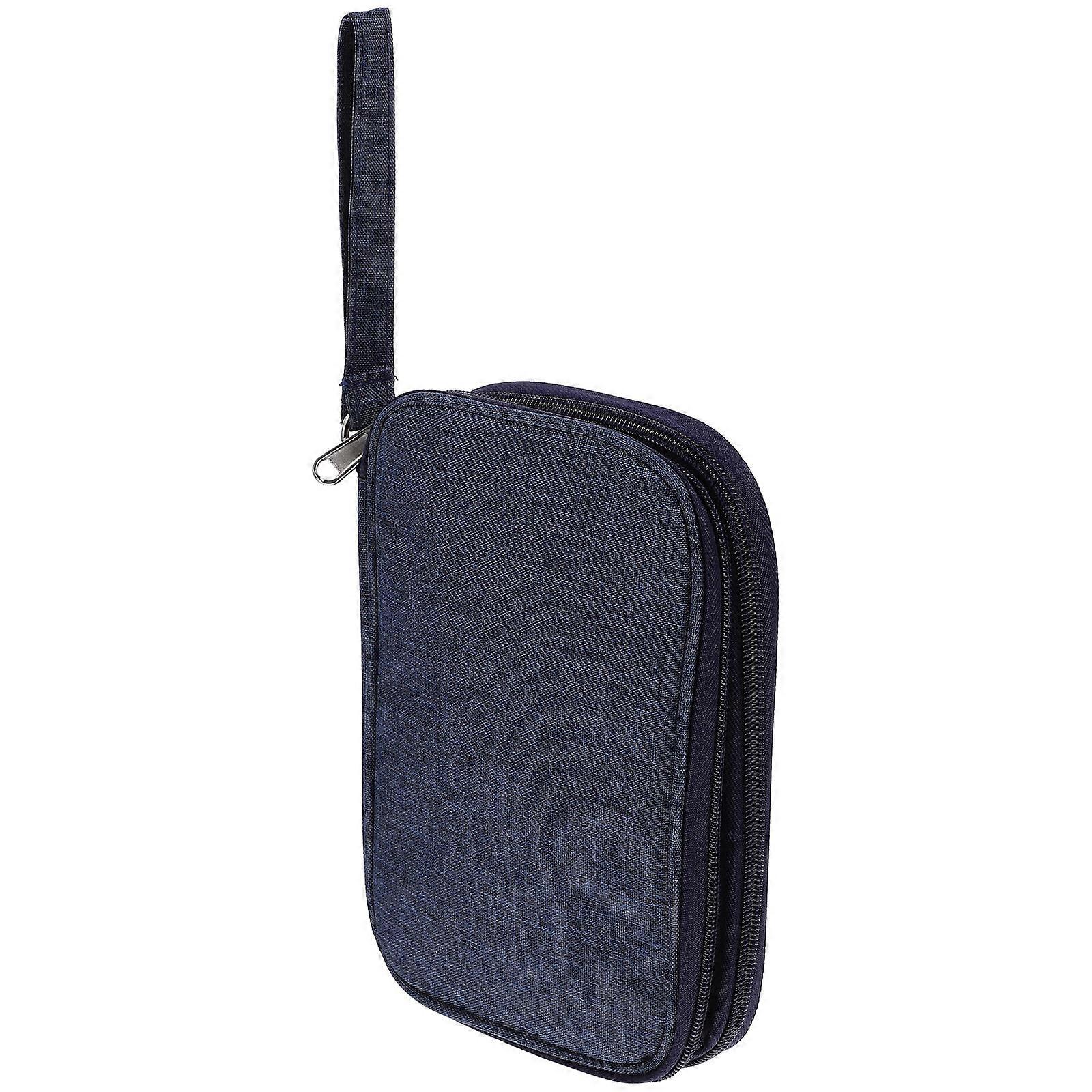 Cord Organizer Pouch Electric Cable Organizer Bag For Travel Daily Use Blue Multi-Layer Design Storage 1Pcs