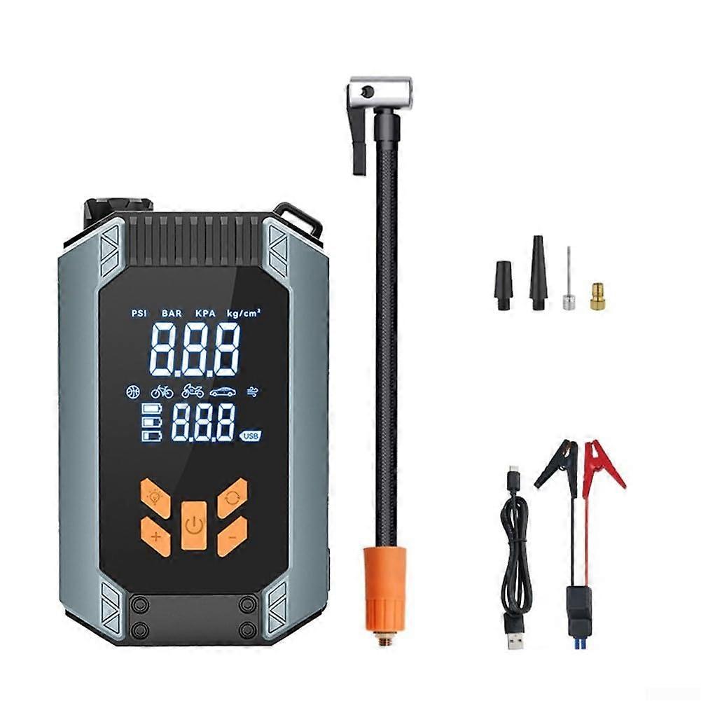 Car Battery Jump Starter 7200 mAh with Digital Tire Inflator, LED Emergency Light for 12 V Vehicles and Power Bank Function