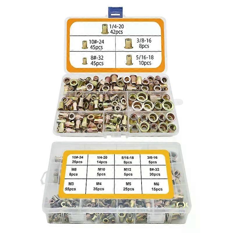150/230x UNC rivets nuts Rivnut assortment set flat head Nutsert threaded insert