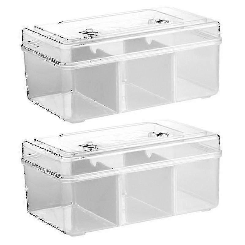 2-Piece Large Medicine Storage Box with Compartments, Ideal for Dormitory Use