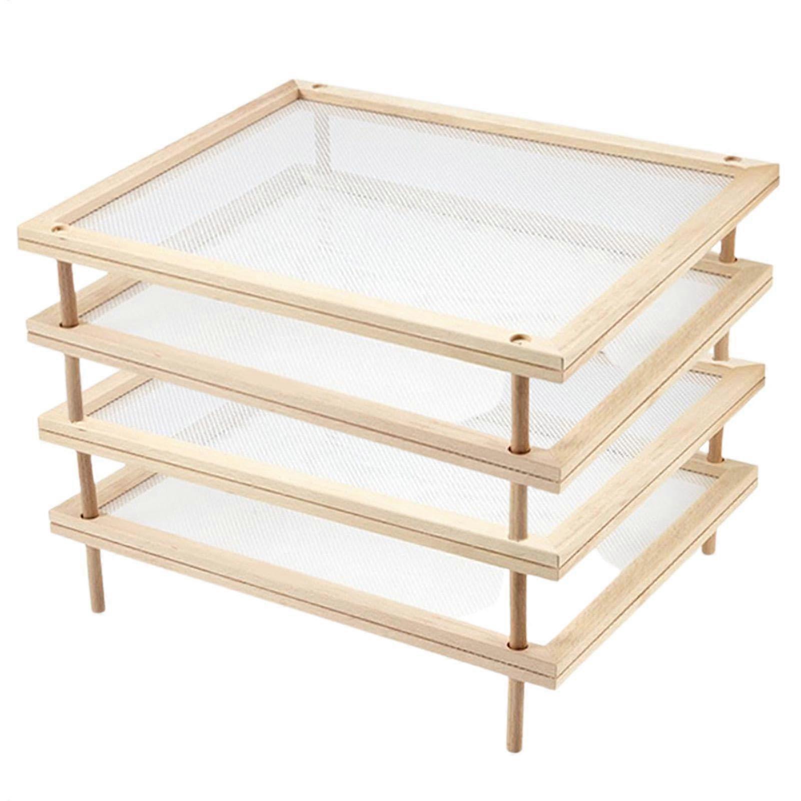 Herb Dryer Pasta Dryer Stackable 4-Layer Drying Rack With Plates And Nets Space Saving Design