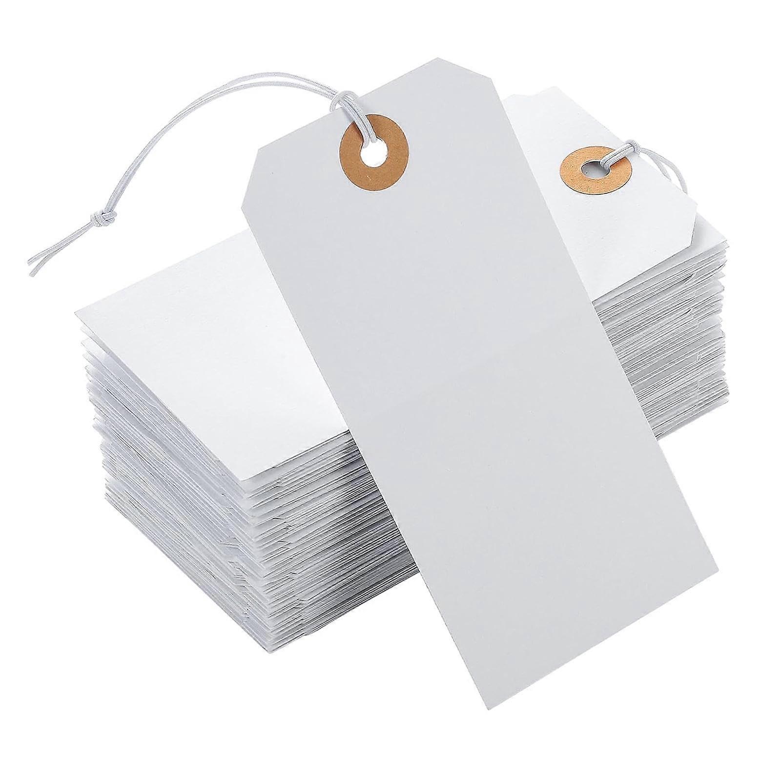 Blank Gift Tags With String, 100-Pack, 7x3.5 cm, DIY Clothing Tags, Jewelry Tags