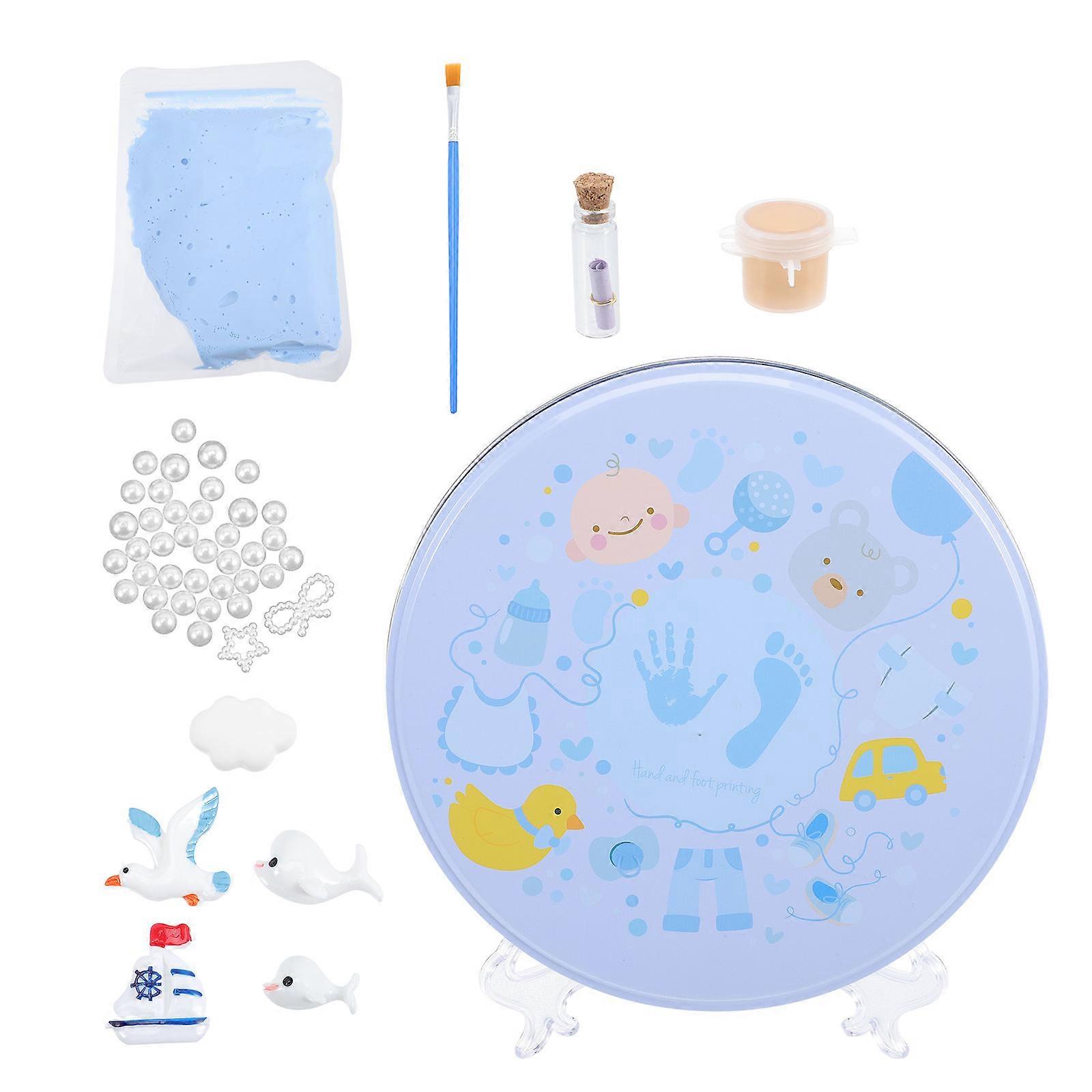 Baby Footprint Ornament Mold For Newborn To Keep Childhood Memories In 20x20cm Size Using Simple Design 1 Set