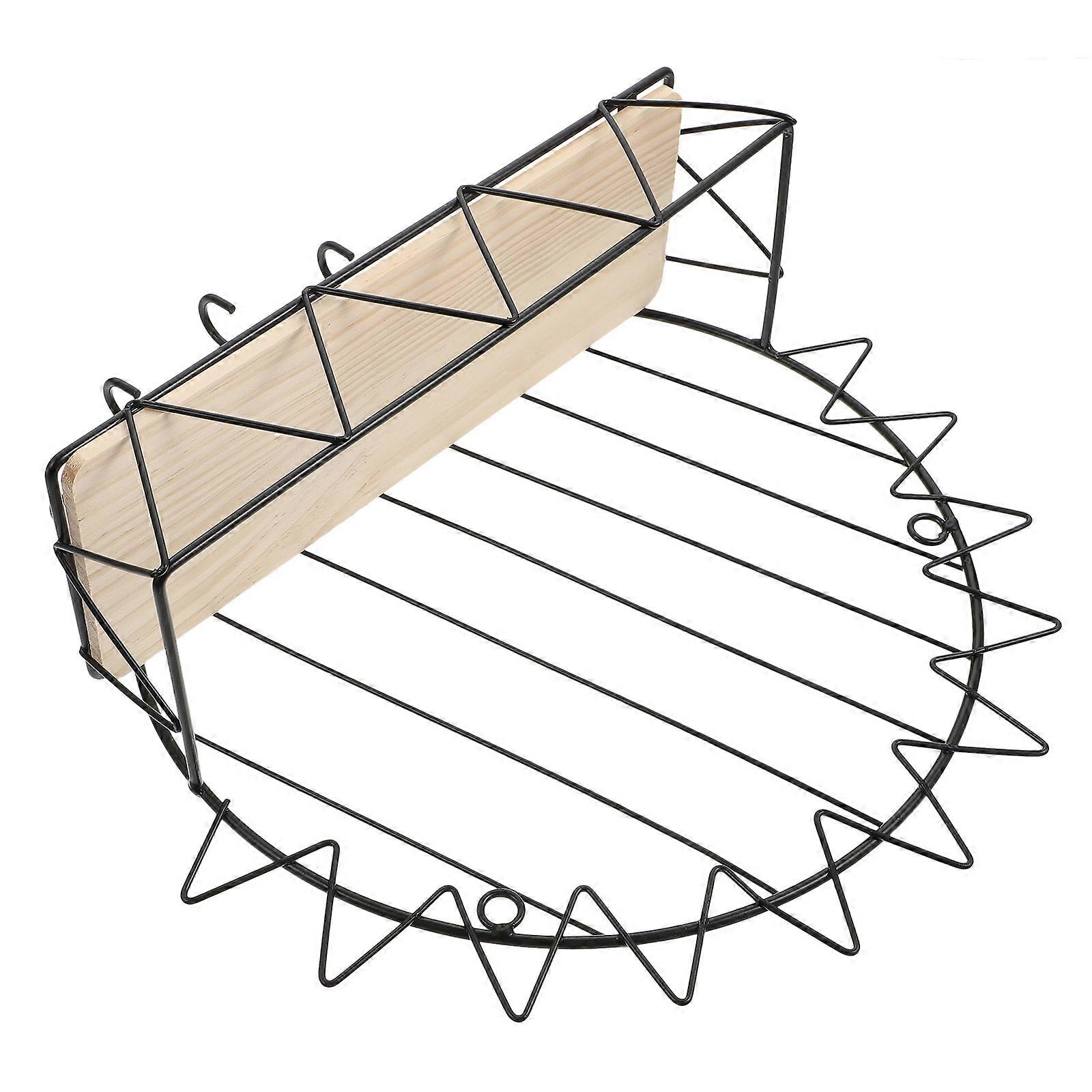 No-Punching Shelf Wall-Hanging Rack for Storage Use 1Pcs Rustic Black Design