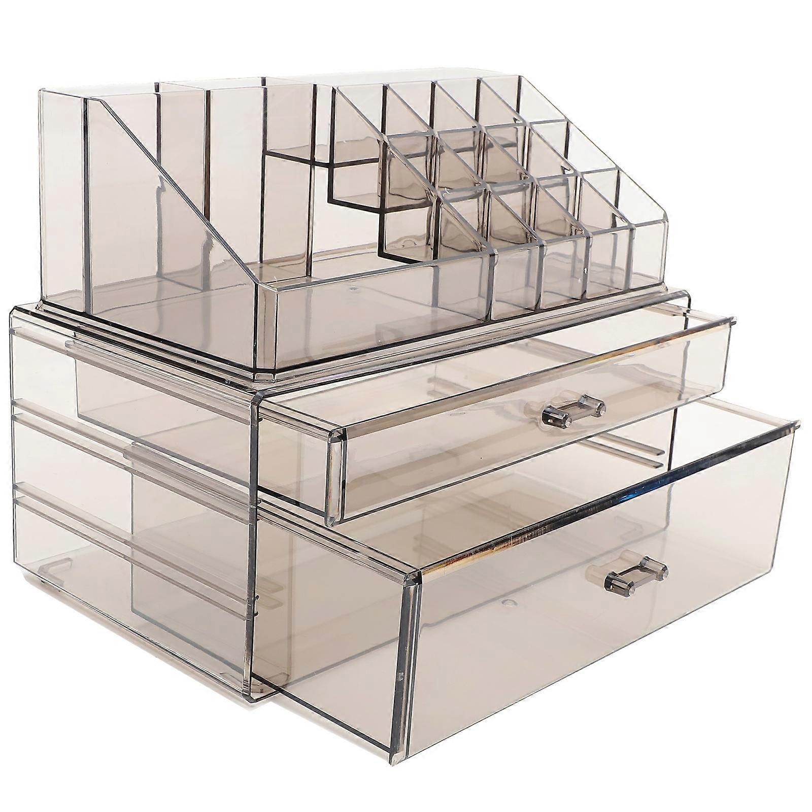 Makeup Organizer With Drawers In Grey Multifunctional Design For Bathroom And Kitchen Storage 1 Set