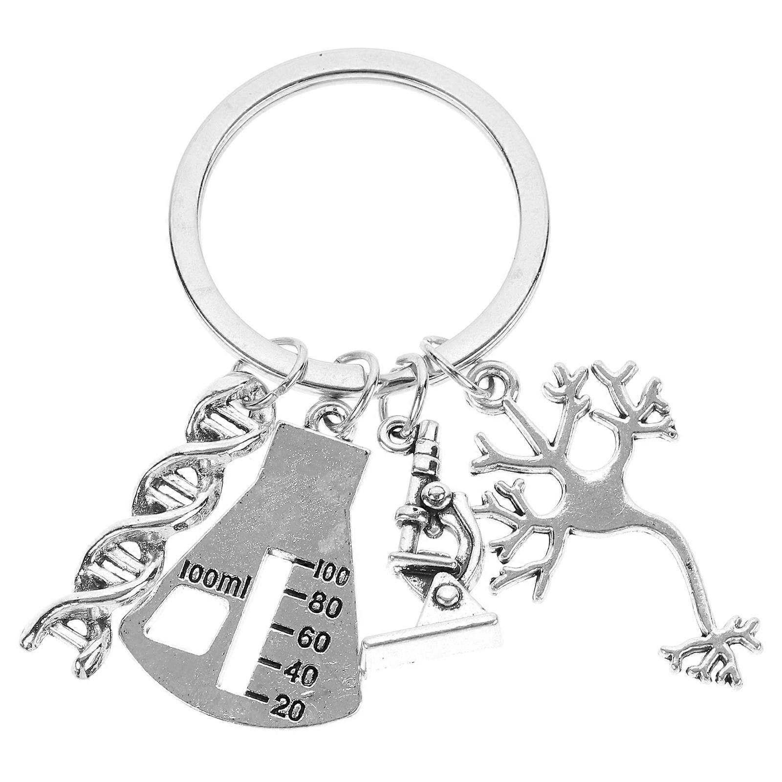 It sounds like you're describing a product listing for a **DNA Microscope Keychain Pendant** – a stylish and meaningful accessory perfect for science