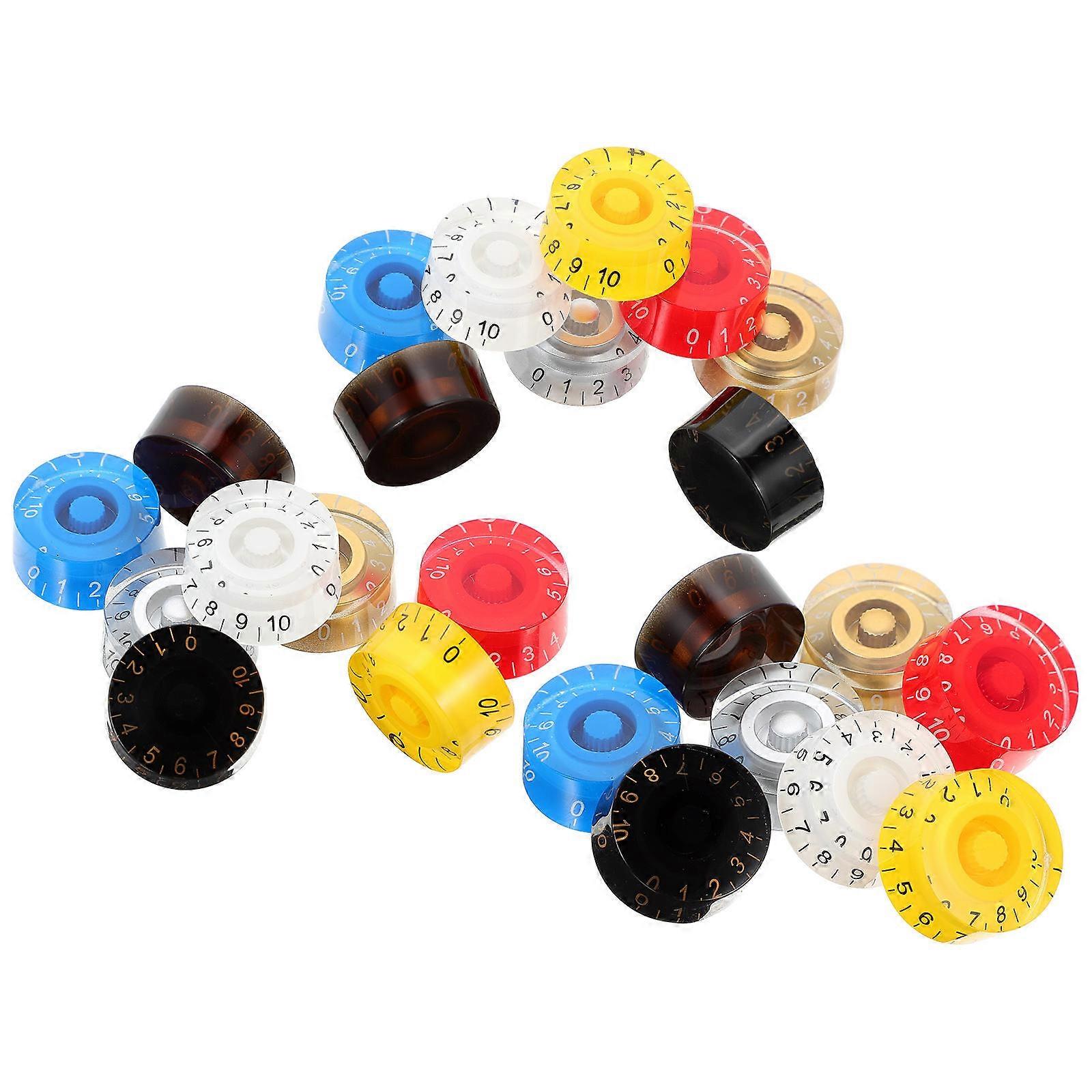 Volume Knob Guitar 24Pcs Electric Guitar Bass Potentiometer Hats Assorted Color Suitable For Musicians And Guitar Owners Volume Control