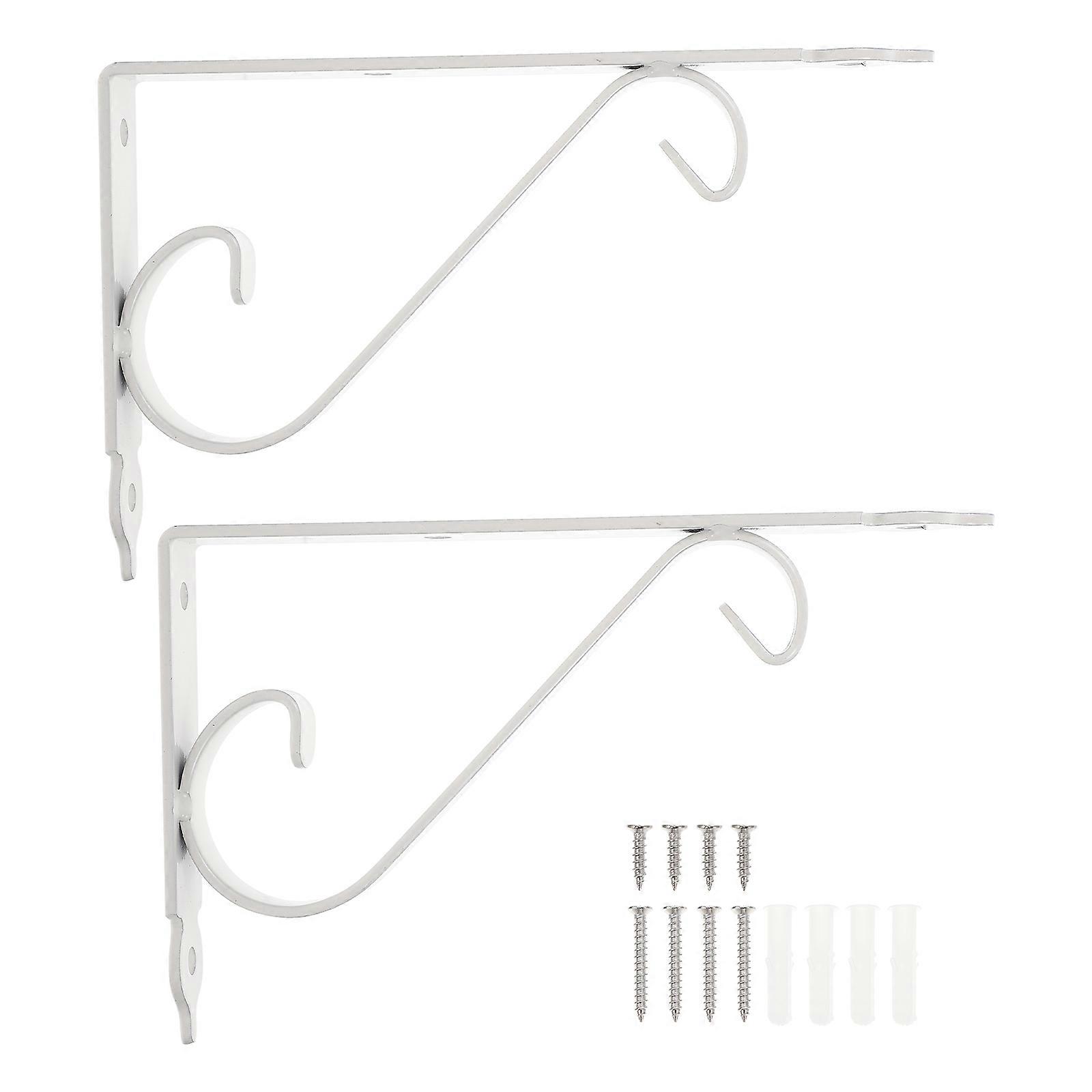 White Heavy Duty Wall Shelf Brackets for Home Use Made of Iron with Strong Load Bearing Capacity 2