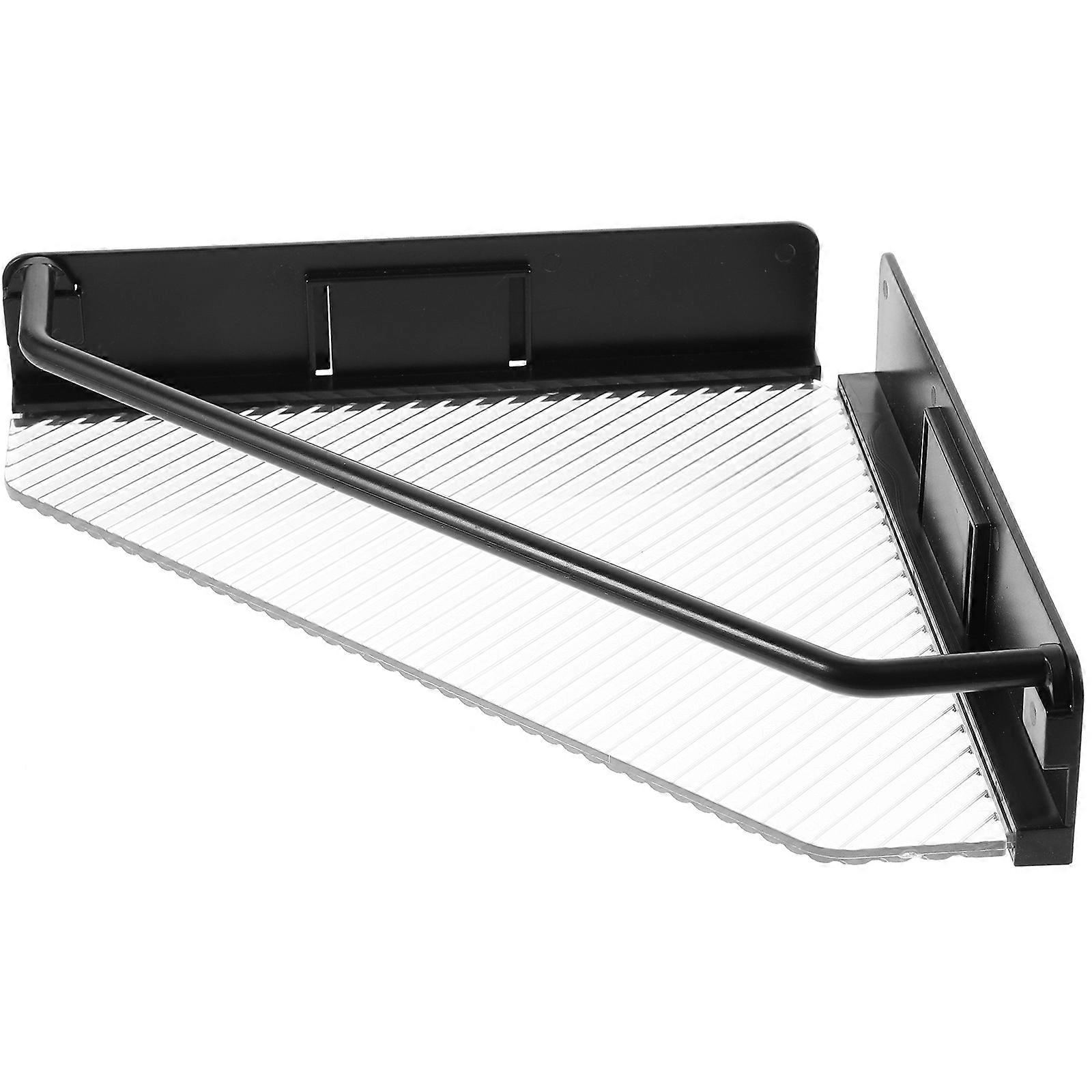 Modern Triangle Floating Shelf Crafted For Kitchen Utilities In Black Color For Convenient Storage Of Toiletries 1Pack