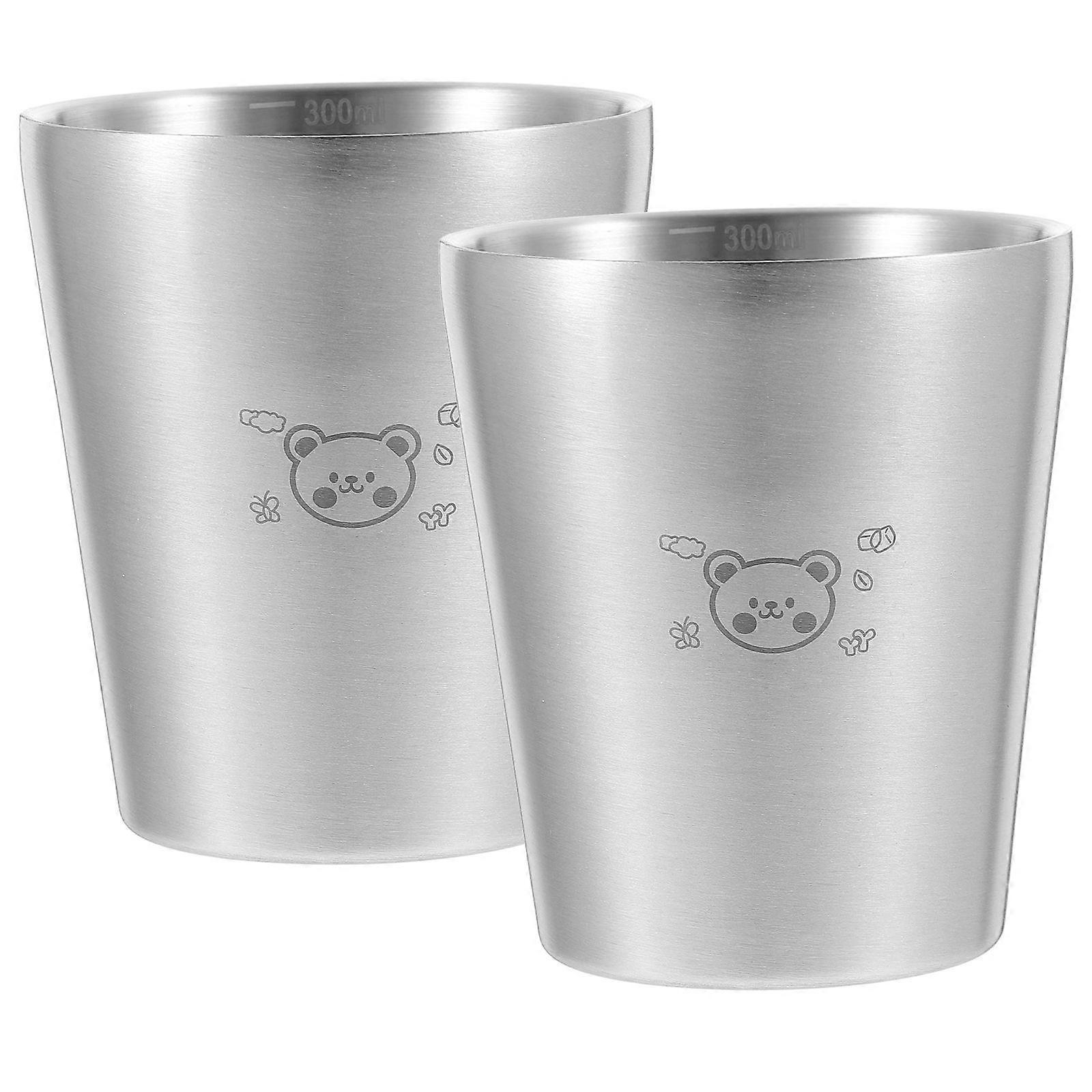 Stainless Steel Beer Cups 2Pcs Creative Juice Cups For Daily Use Smooth With Double Layer Structure