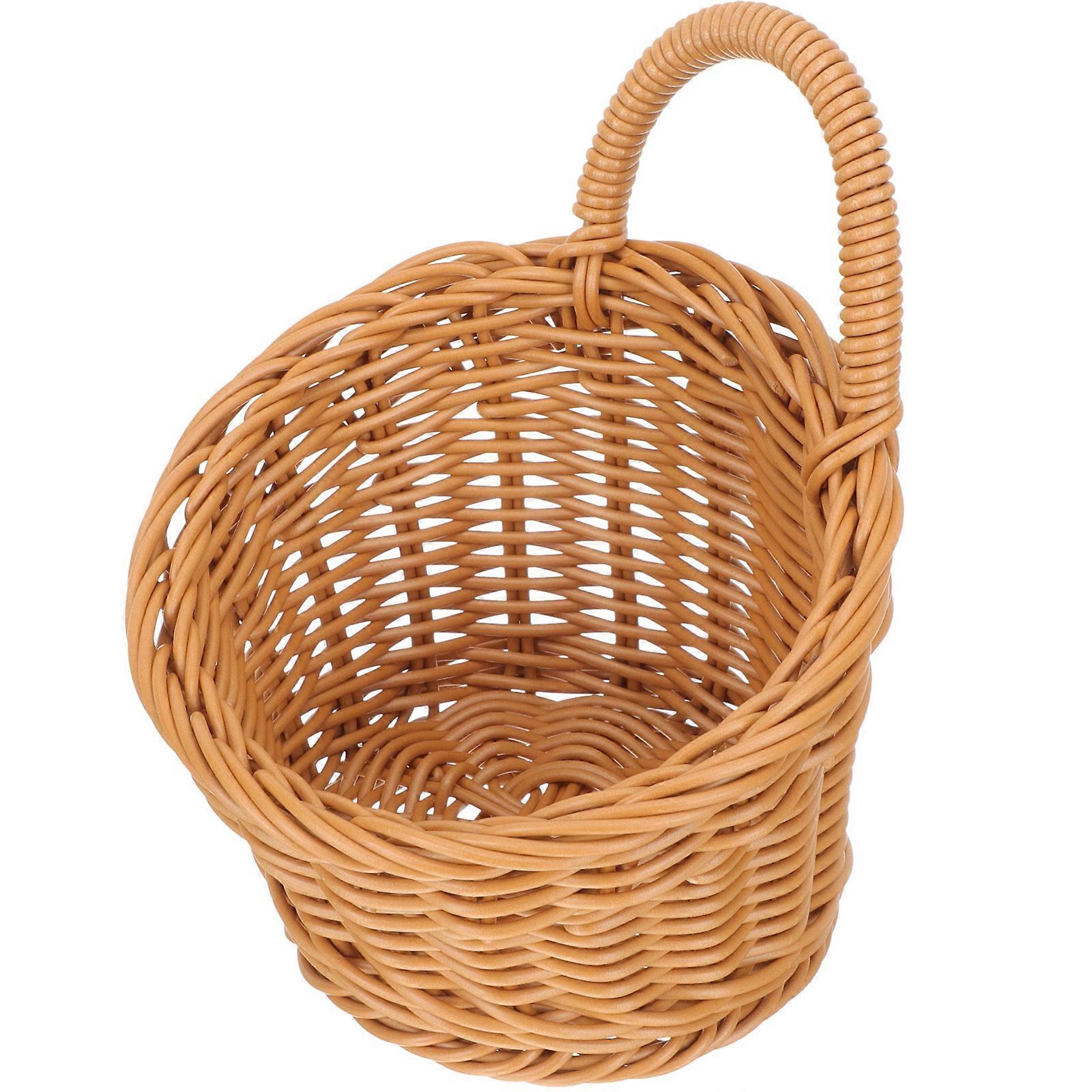 Garlic Storage Wicker Baskets Kitchen Use Round Shape Rattan Like Material Homeowners 1Set