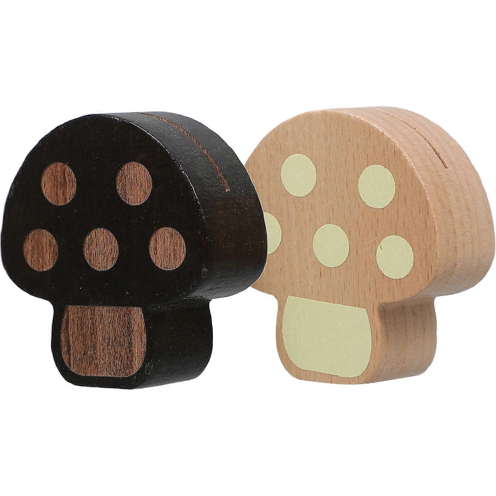 2pcs Wooden Mushroom Memo Clip Holders for Photos, Bookmarks & Messages – Versatile Table Stands for Weddings, Parties & Home Decor