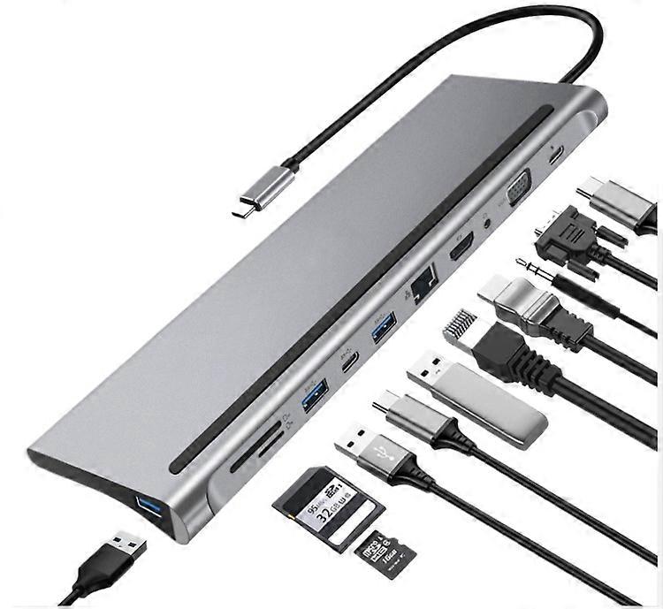 type c expansion dock 13 in 1 hub for phone tablet laptop card reader multi