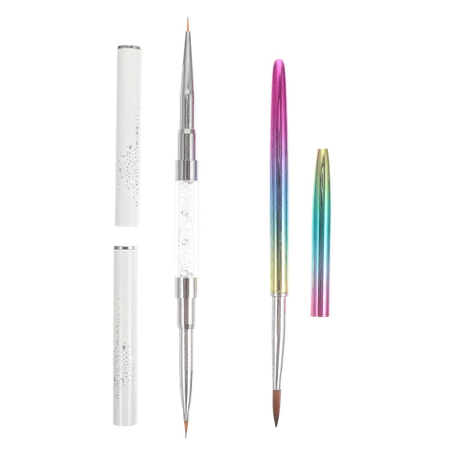 Portable Nail Painting Tool For Beauty Parlor And Nail Salon Assorted Color Great For Pattern Design 2Pcs