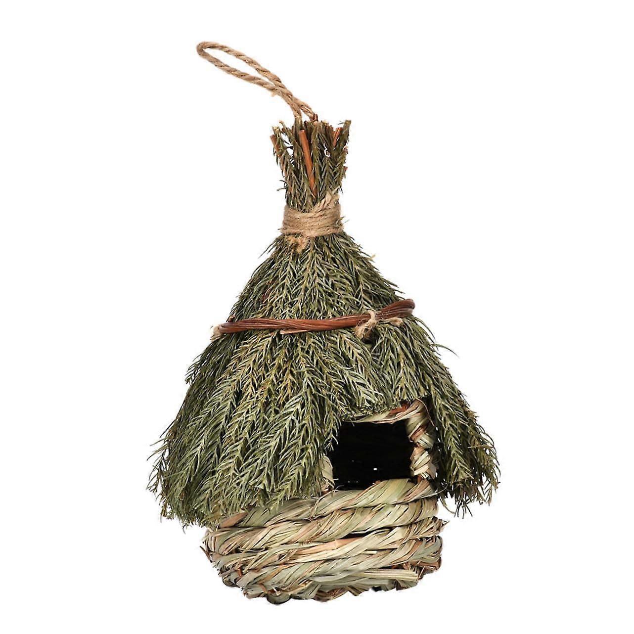 Seagrass Woven Hanging Birdhouse for Bumblebees, Decorative Bird Home, Cozy Retreat for Garden and NatureFriendly Design