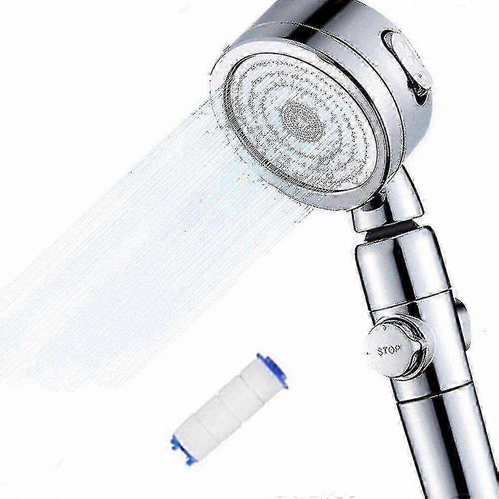 Adjustable High-Pressure Shower Head with Push Button On/Off Control