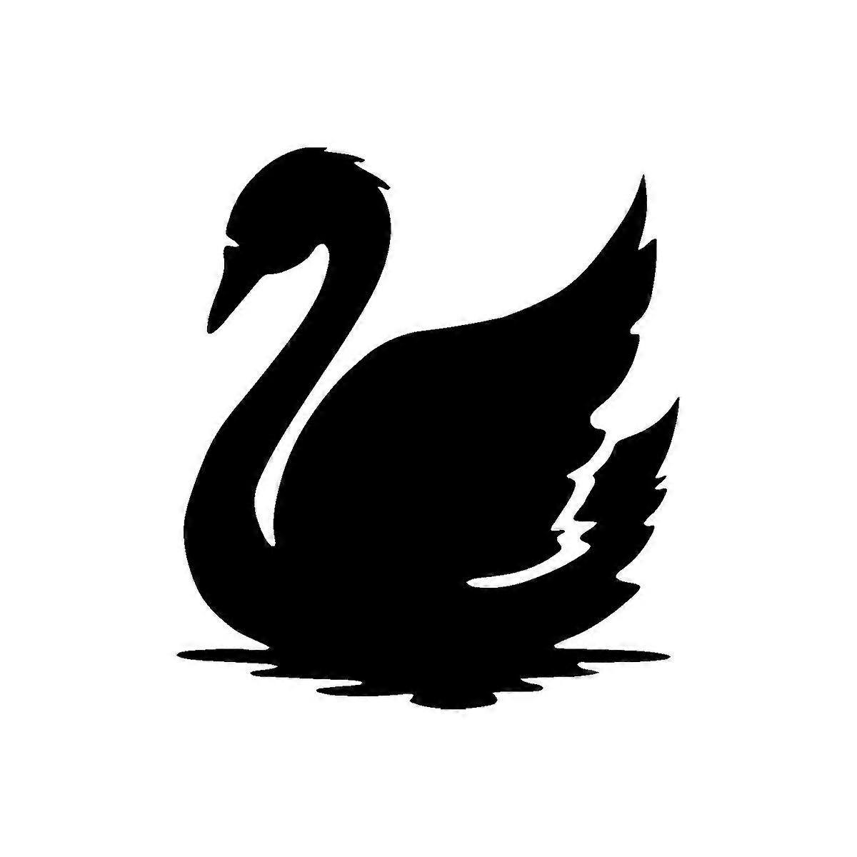 Decorazione in Metallo Cigno, Nero, Metallo, 40x0,15x42 cm