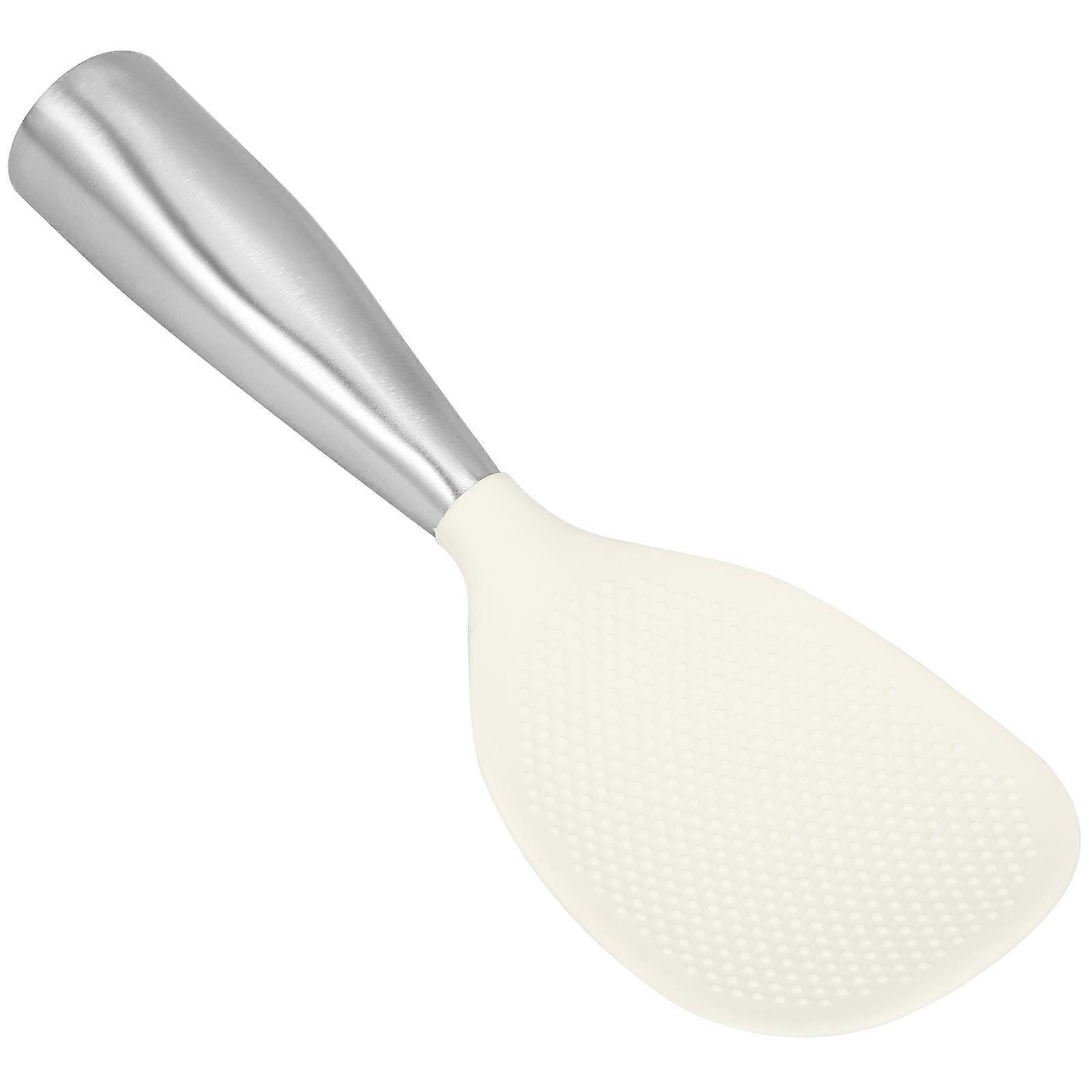 Kitchen Rice Serving Spoon Rice Spatula for Meal Preparation White Silicone Material Anti-Skid Function 1Pack