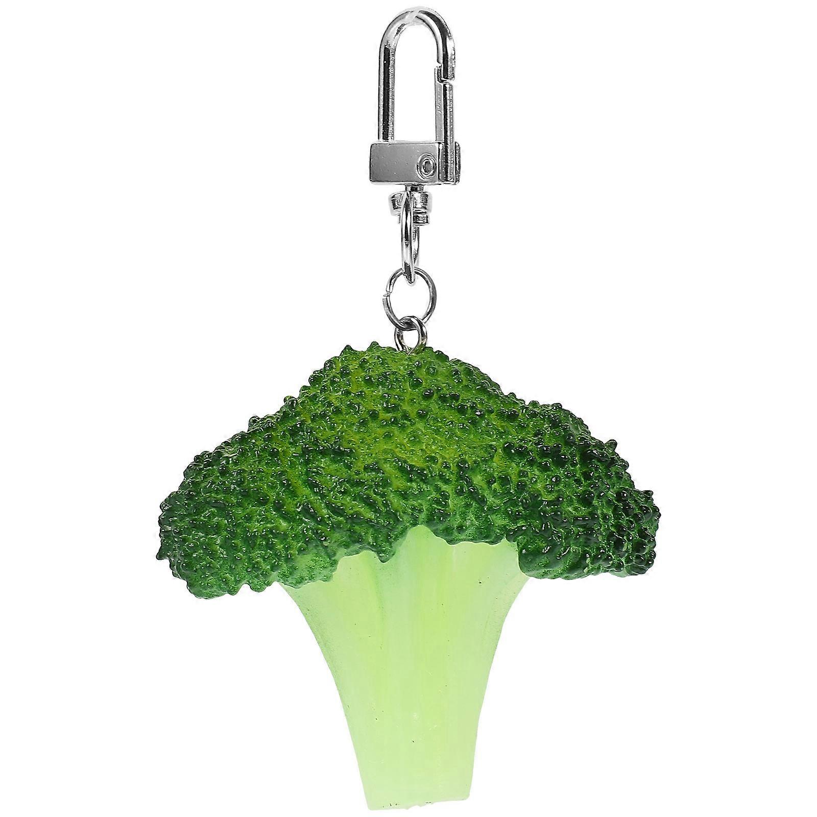 PVC Artificial Food Keychain Pendant for Decor Green Color Durable and Safe 4pcs