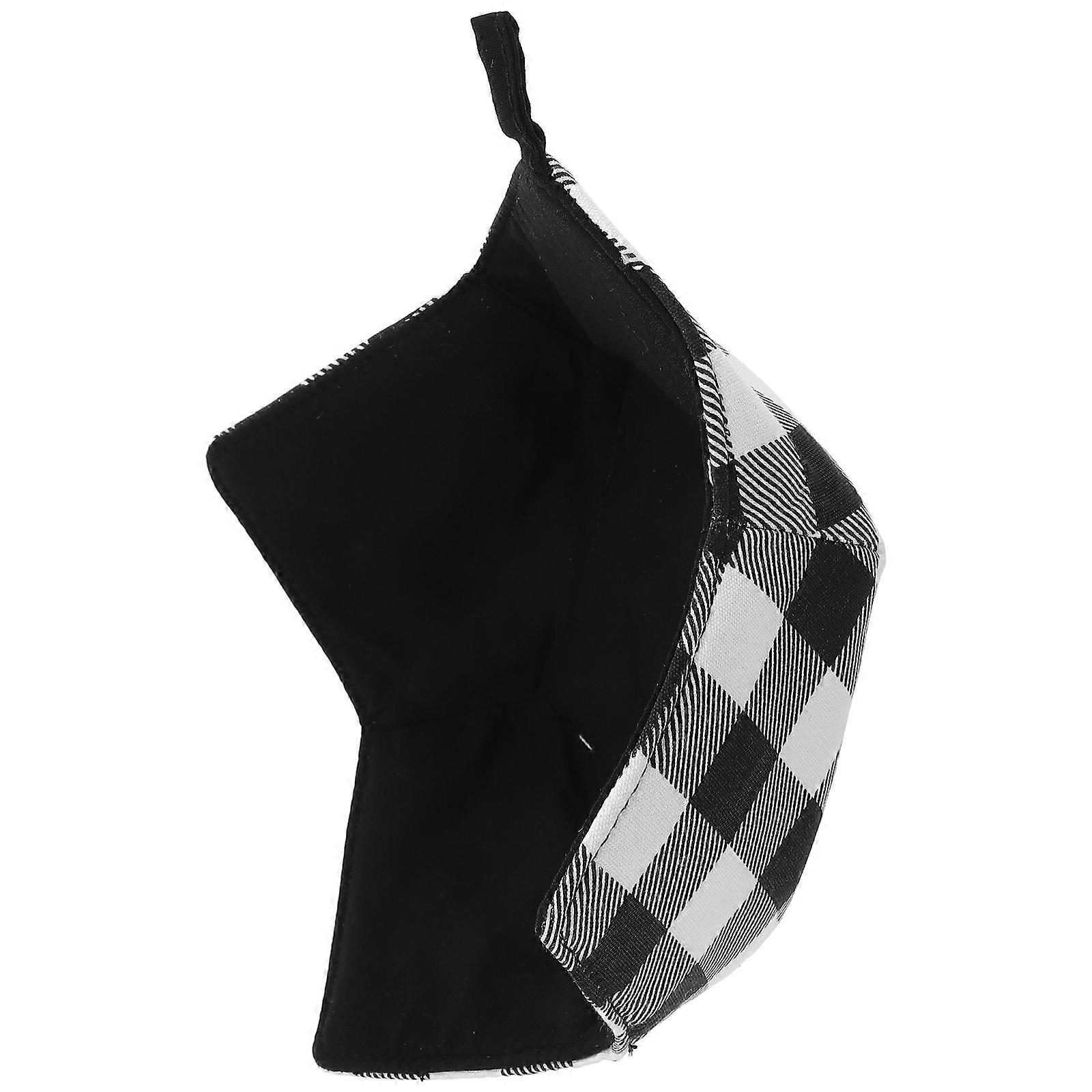 Microwave Dish Holder Square Kitchen Utensil Polyester Black Microwave Safe 1Pcs