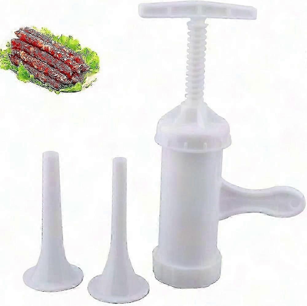 Manual Sausage Maker with 2 Filling Tubes for Home & Commercial Use - Stuffed Sausage Machine, Plastic Sausage Stuffer Edition 0827