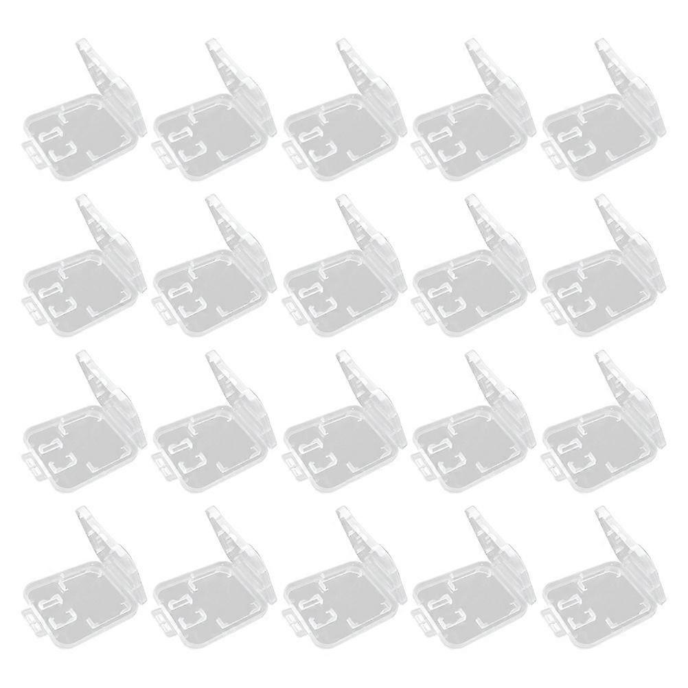 20pcs Clear Plastic Memory Storage Case Holder for SD T-Flash