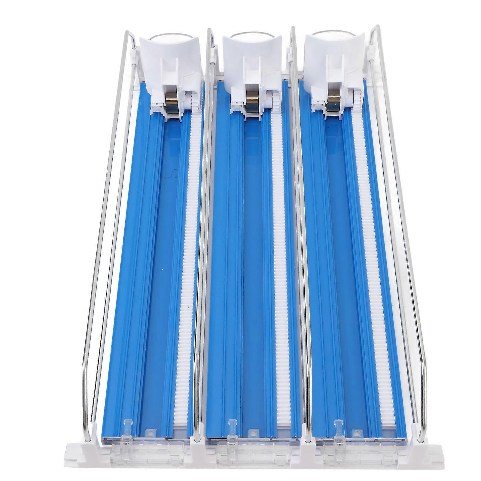 Automatic Pusher Glide Shelf 380x250x80mm Blue with Divider