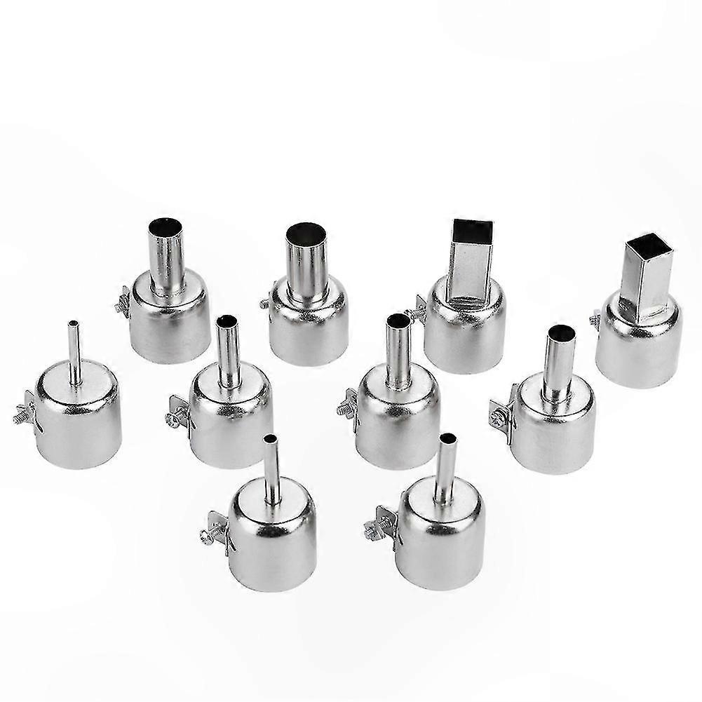 10-Piece Heat Gun Nozzle Set, Round & Square Tips for Hot Air Soldering Tools