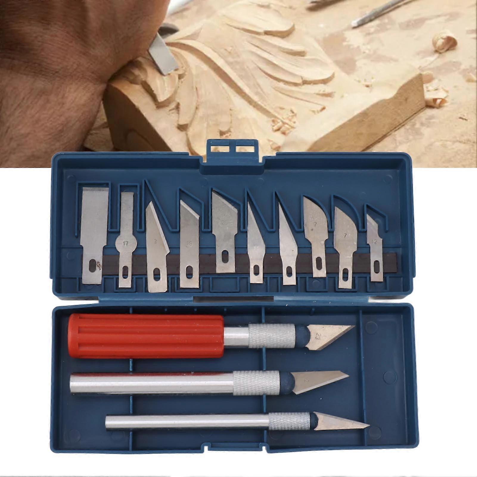 13Pcs Steel Carving Chisel Set Woodworking Handheld Tools