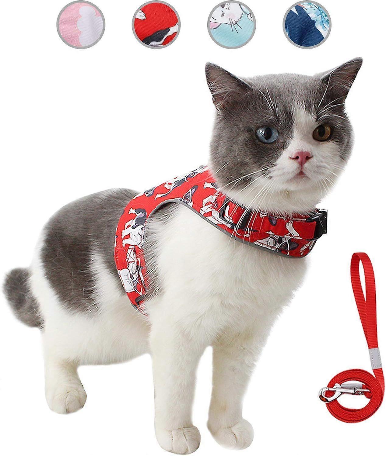 Cat Harness with Leash Adjustable Cat Harness. Reflective